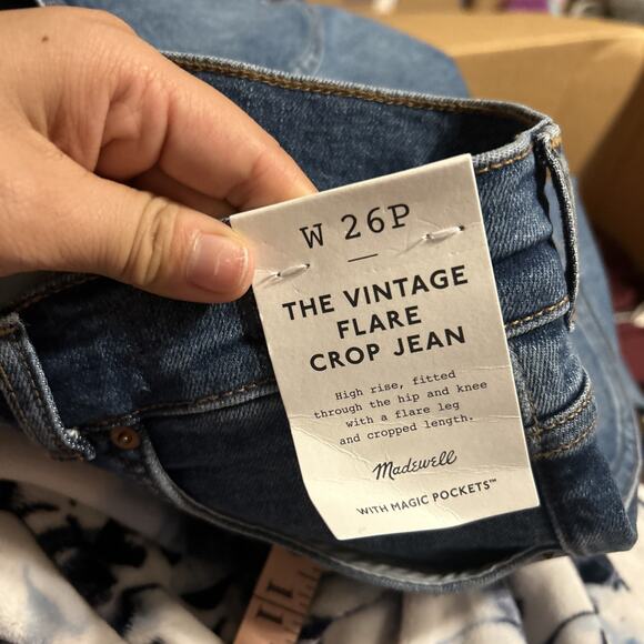Madewell The Petite Vintage Flare Crop Jean Larkwood Wash $148 Size 26P - Picture 5 of 7